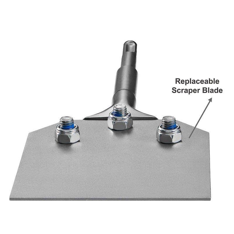SPKLINE 4 Inch Wide SDS-Plus Floor Scraper Tile & Thinset Scaling Chisel SDS-Plus Shank 4" x 10" Thinset Scraper Adhesives Remover Wall Scraper Fits SDS-Plus Rotary Hammers and Chipping Hammer Drills - Image 4